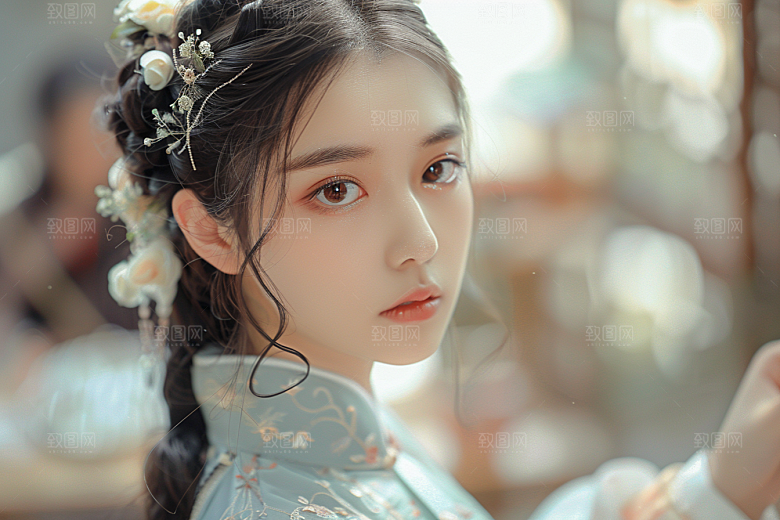 妆造发型唯美美妆造型摄影图