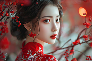 妆造发型彩妆唯美摄影图
