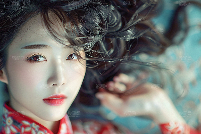 妆造发型彩妆艺术发型摄影图