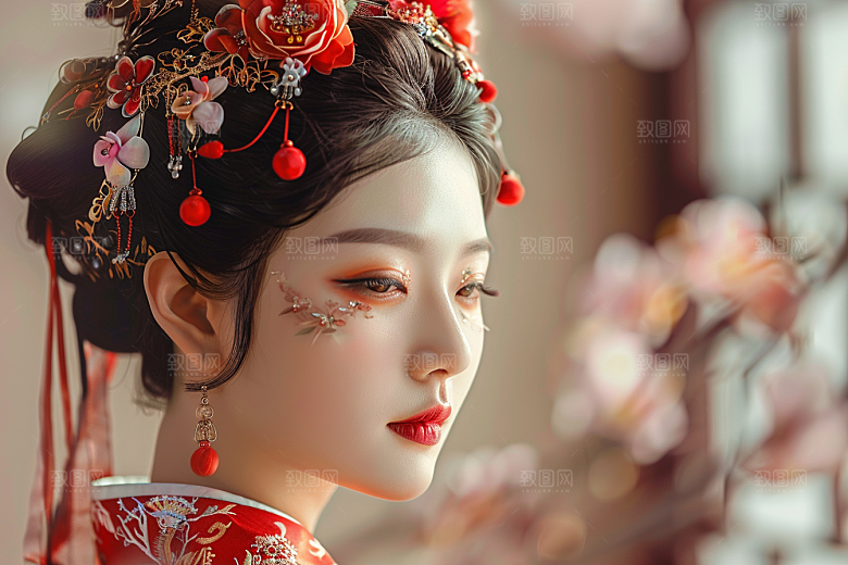 妆造发型彩妆写真摄影图