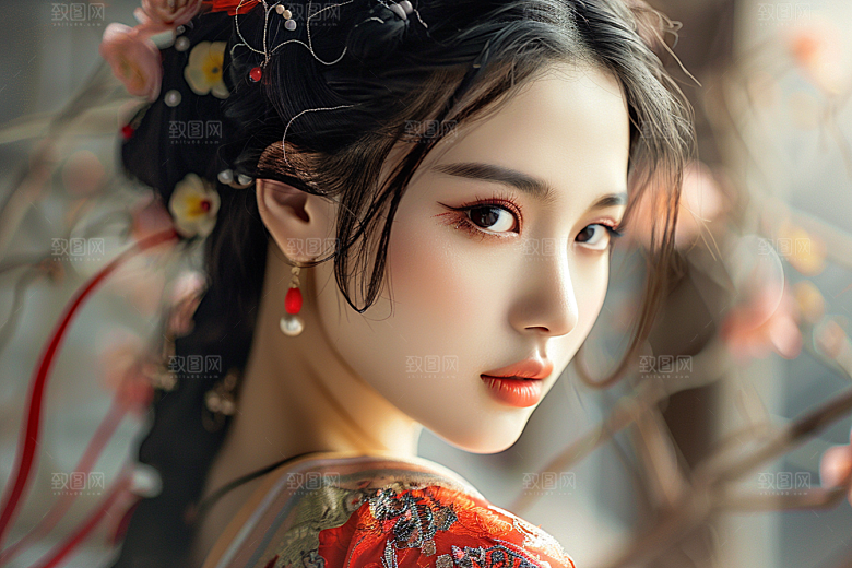 妆造发型唯美高清摄影图