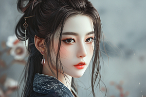 妆造发型唯美高清摄影图