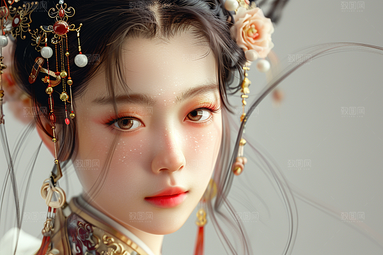 妆造发型唯美彩妆摄影图