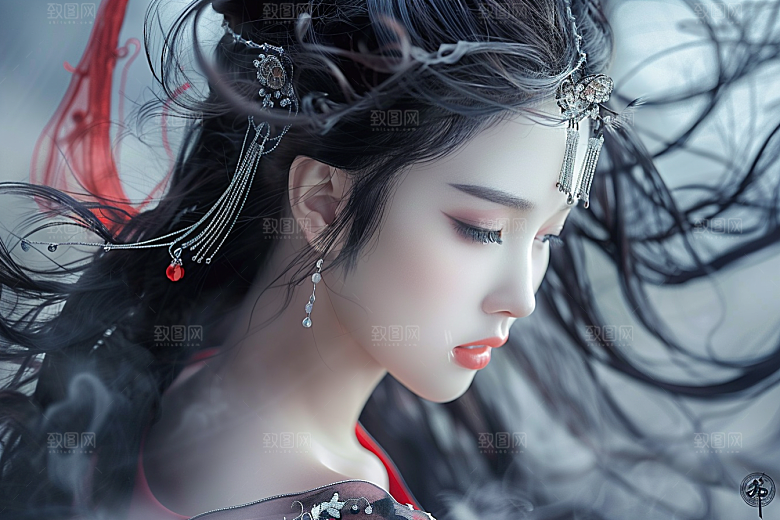 妆造发型艺术发型肖像摄影图