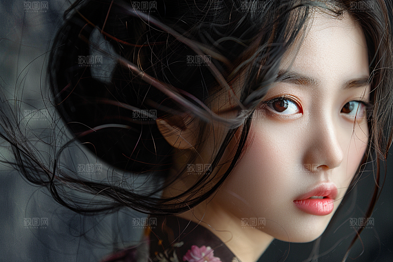 妆造发型人物美妆摄影图