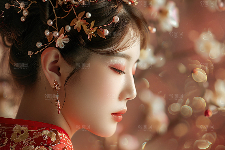 妆造发型美妆艺术发型摄影图
