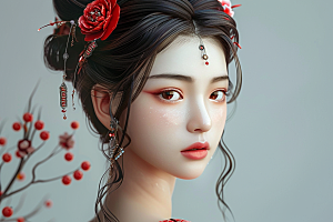 妆造发型肖像彩妆摄影图