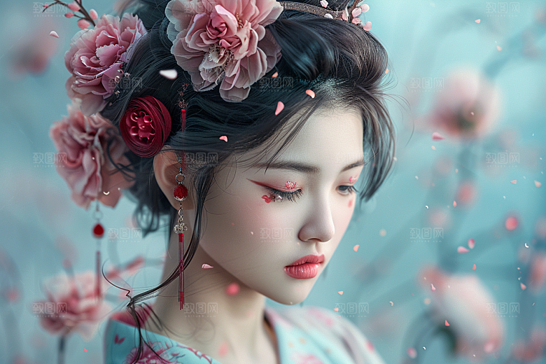 妆造发型写真唯美摄影图