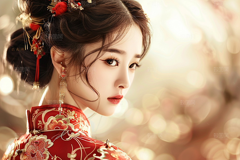 妆造发型唯美肖像摄影图