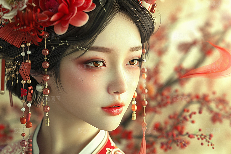 妆造发型彩妆艺术发型摄影图