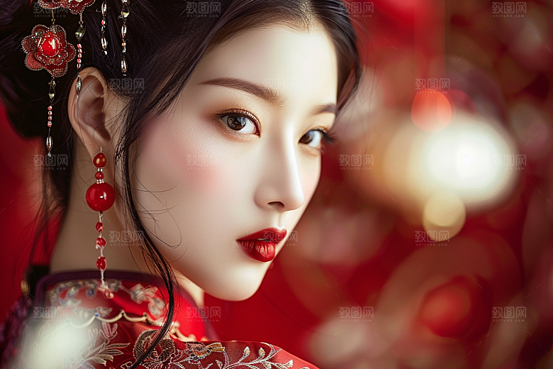 妆造发型艺术发型肖像摄影图