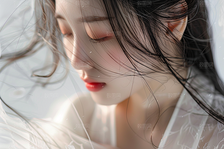 妆造发型人物艺术发型摄影图