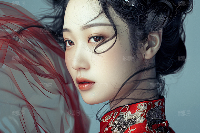 妆造发型人物美妆摄影图