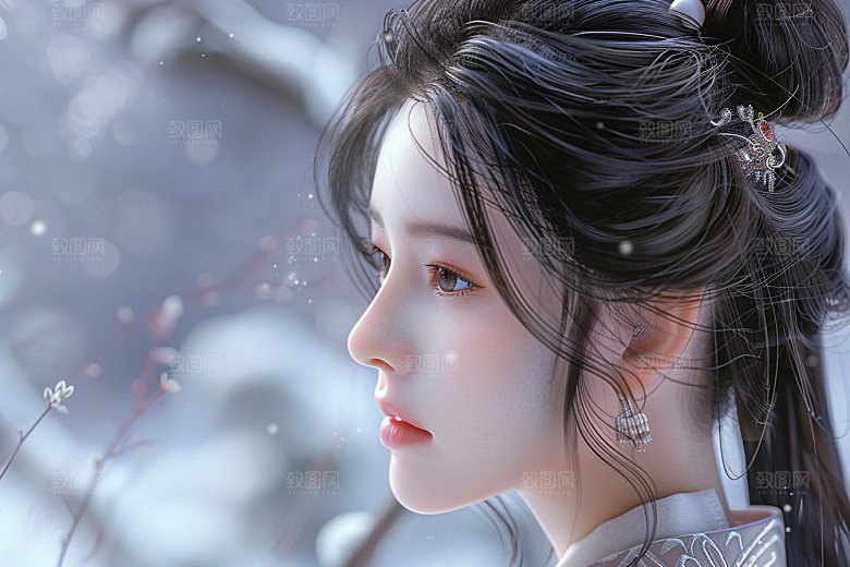 妆造发型美妆肖像摄影图