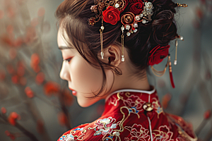 妆造发型唯美艺术发型摄影图