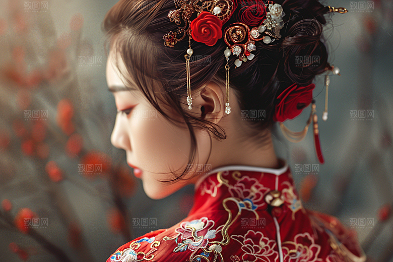 妆造发型唯美艺术发型摄影图
