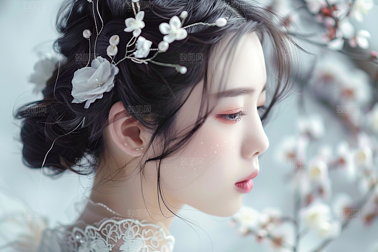 妆造发型美妆造型唯美摄影图