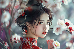 妆造发型彩妆写真摄影图