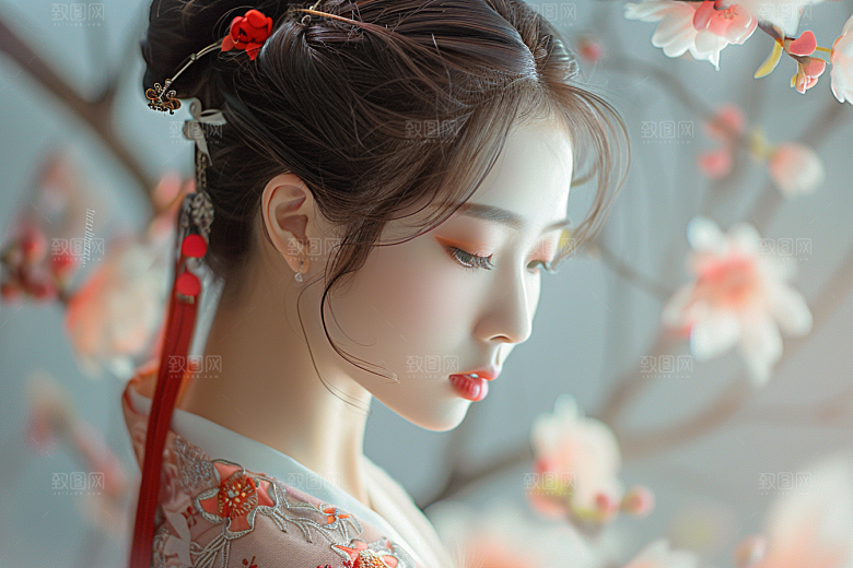 妆造发型唯美高清摄影图