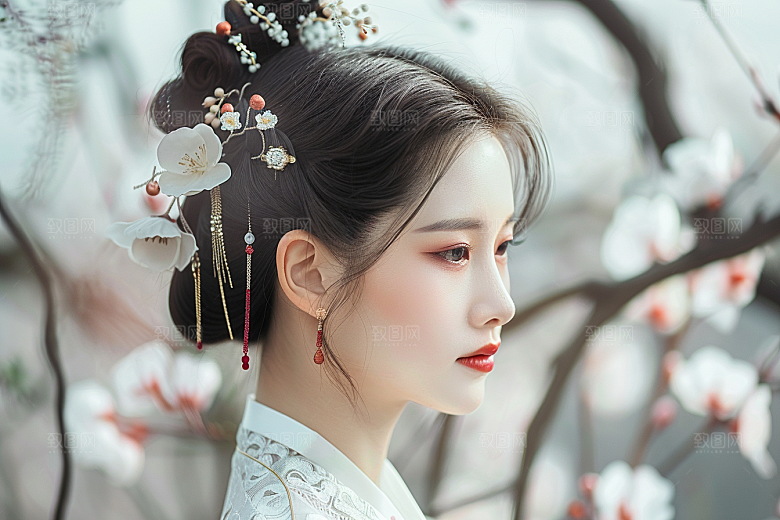 妆造发型艺术发型唯美摄影图