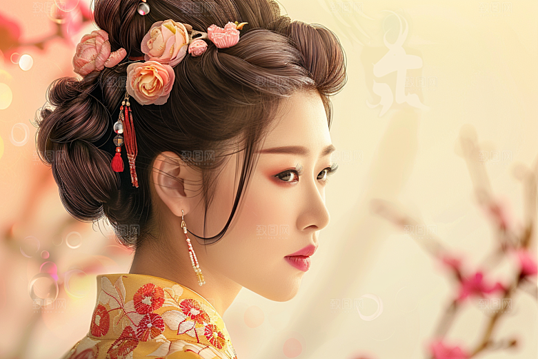 妆造发型高清唯美摄影图