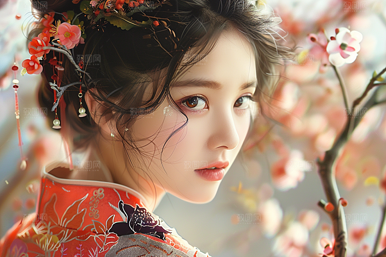 妆造发型艺术发型写真摄影图