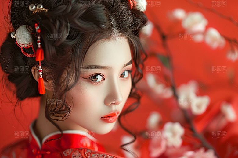 妆造发型美妆造型人物摄影图