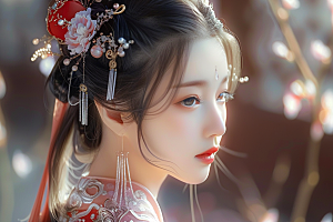妆造发型人物写真摄影图
