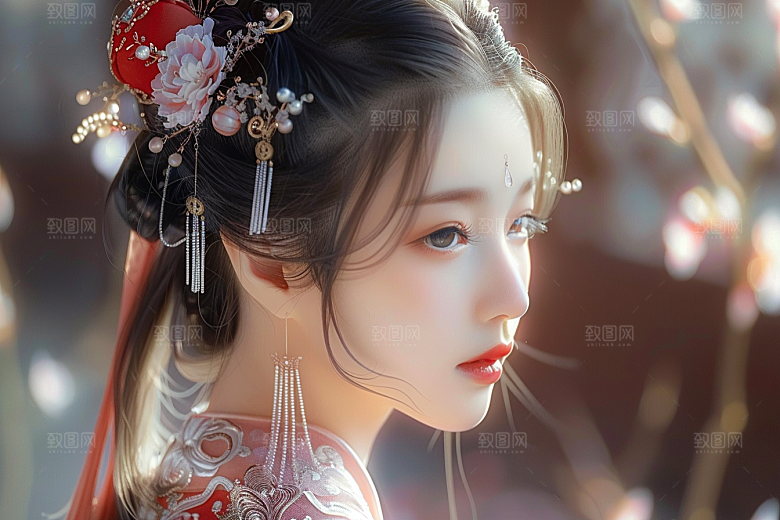 妆造发型人物写真摄影图