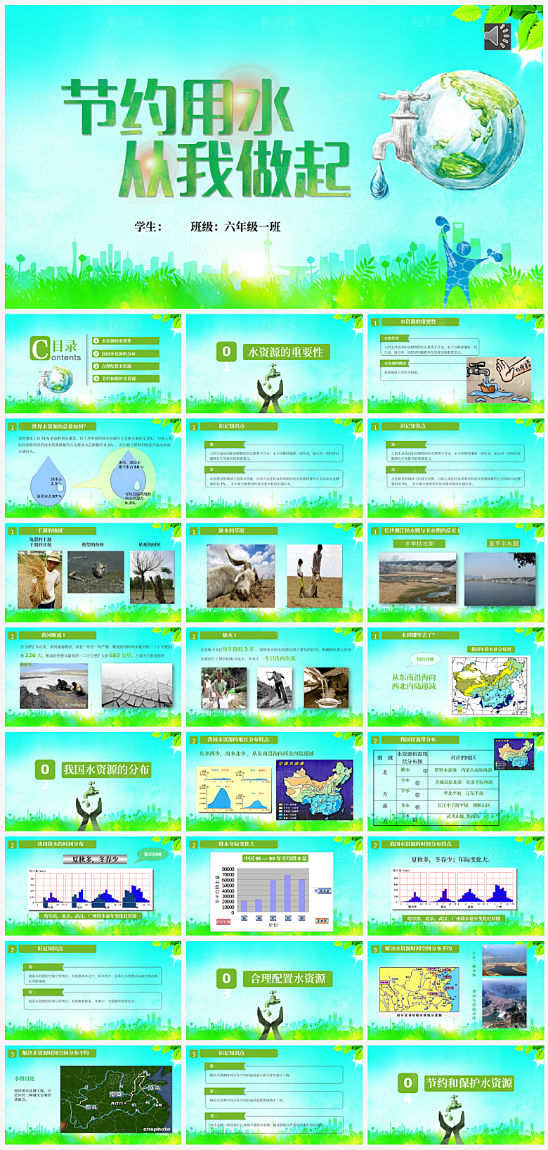 节约用水主题宣传模板PPT