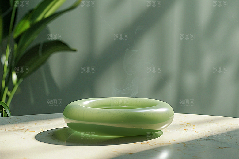 翡翠玉石通透大气摄影图
