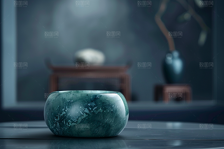 翡翠玉石奢侈品珠宝摄影图