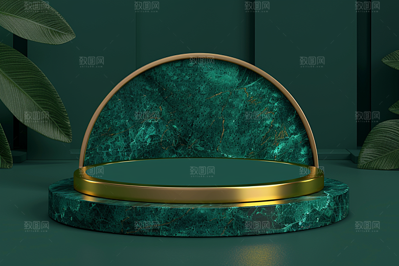 翡翠玉石通透金镶玉摄影图