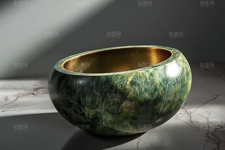 翡翠玉石金镶玉精致摄影图