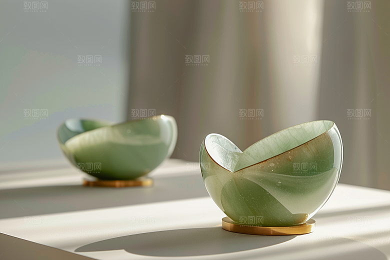 翡翠玉石翠绿奢侈品摄影图