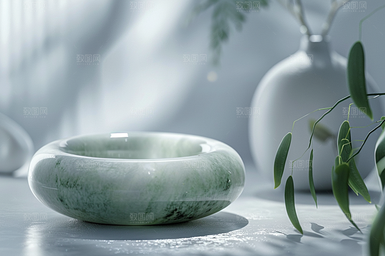 翡翠玉石艺术奢侈品摄影图
