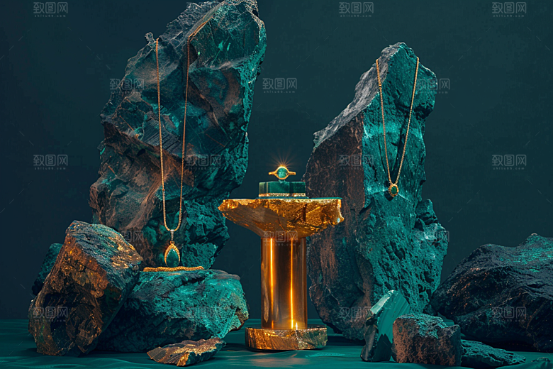 翡翠玉石高清翠绿摄影图