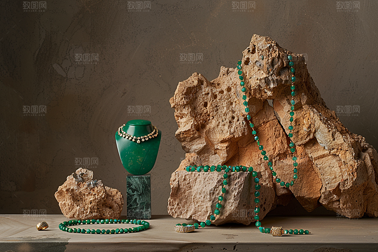 翡翠玉石富贵精美摄影图