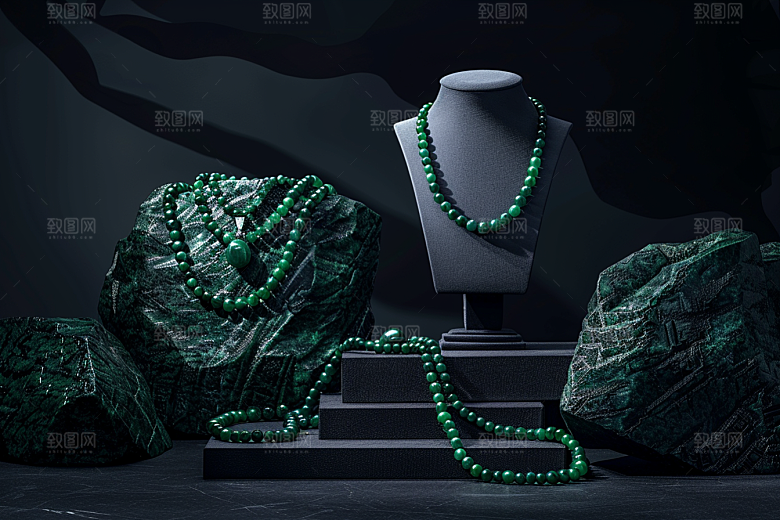 翡翠玉石富贵精致摄影图