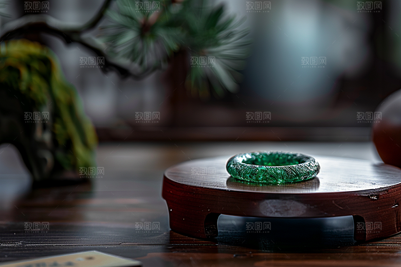 翡翠玉石通透大气摄影图