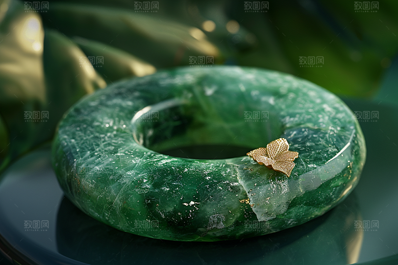 翡翠玉石首饰艺术摄影图
