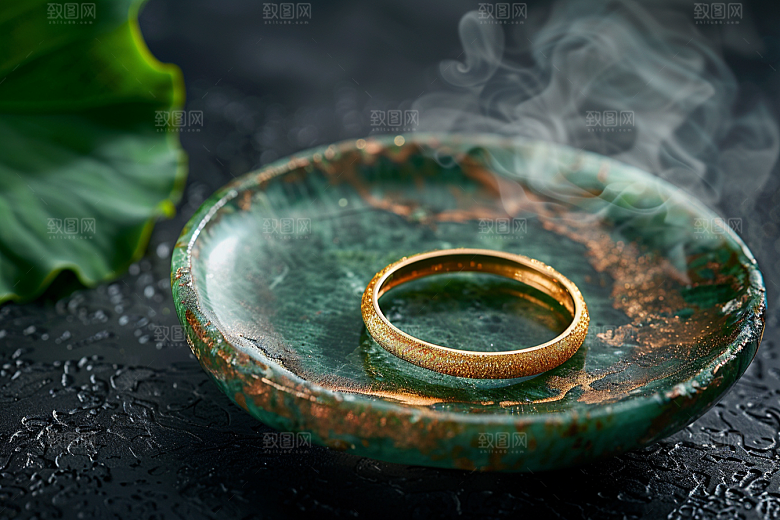 翡翠玉石装饰通透摄影图