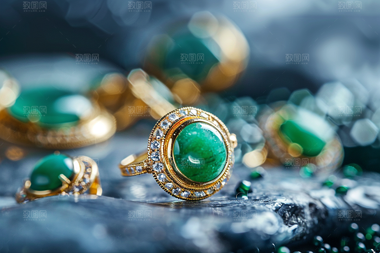 翡翠玉石高清翠绿摄影图