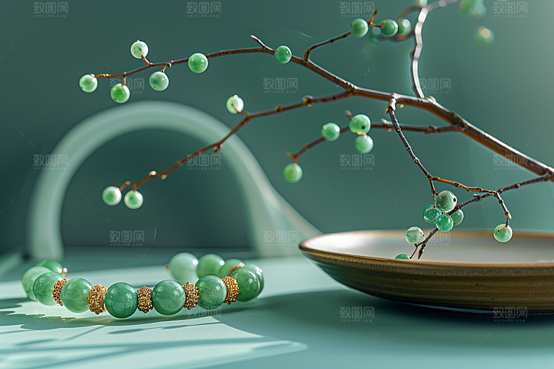翡翠玉石精美大气摄影图