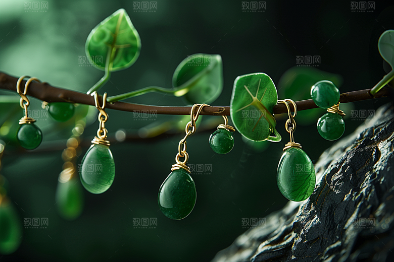 翡翠玉石珠宝艺术摄影图