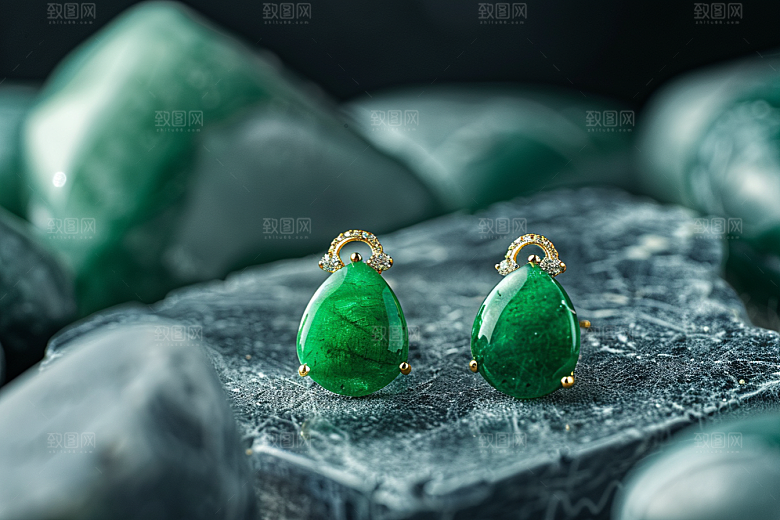 翡翠玉石精美奢侈品摄影图