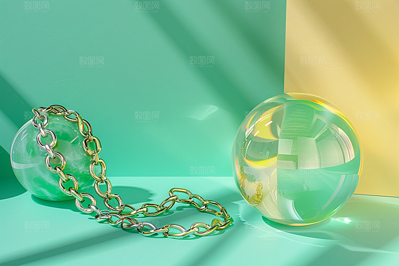 翡翠玉石大气精美摄影图