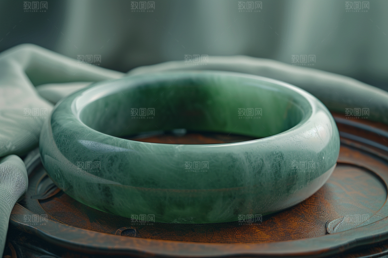翡翠玉石通透珠宝摄影图