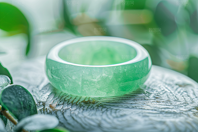 翡翠玉石金镶玉珠宝摄影图