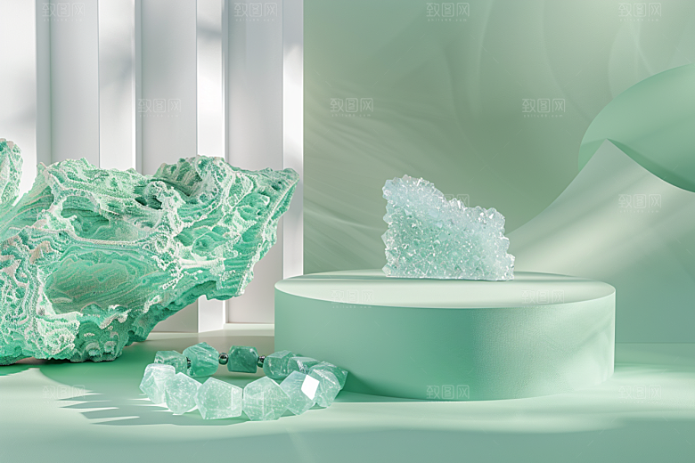 翡翠玉石精美精致摄影图